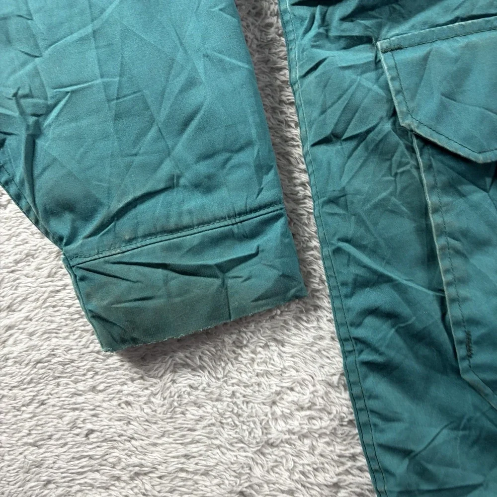 VINTAGE Woolrich Field Coat Jacket Mens Large Green Flannel Lined Pockets Chore‎